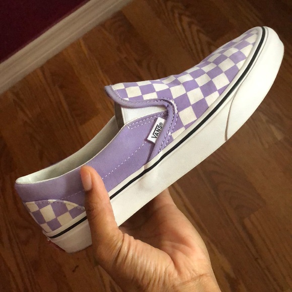 lavender checkered vans